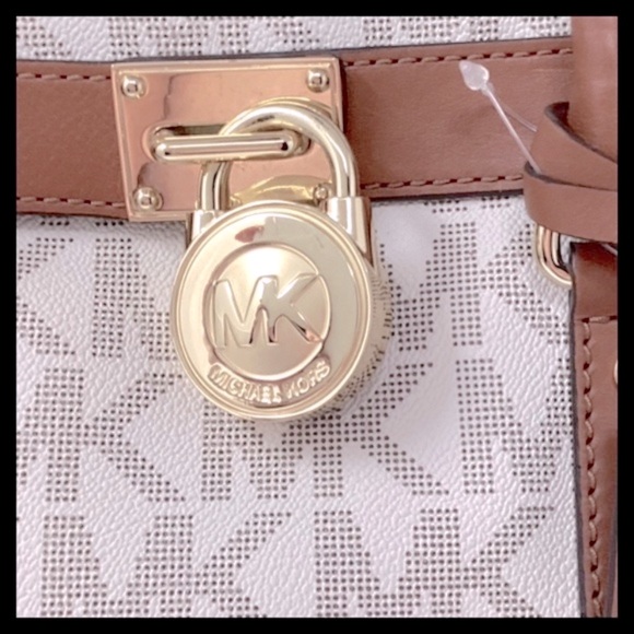 MICHAEL KORS Hamilton Large Satchel Tote Bag Vanilla - Picture 5 of 14